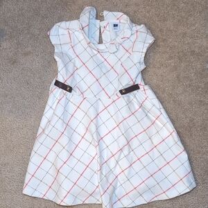 Janie And Jack White and Red Plaid Dress